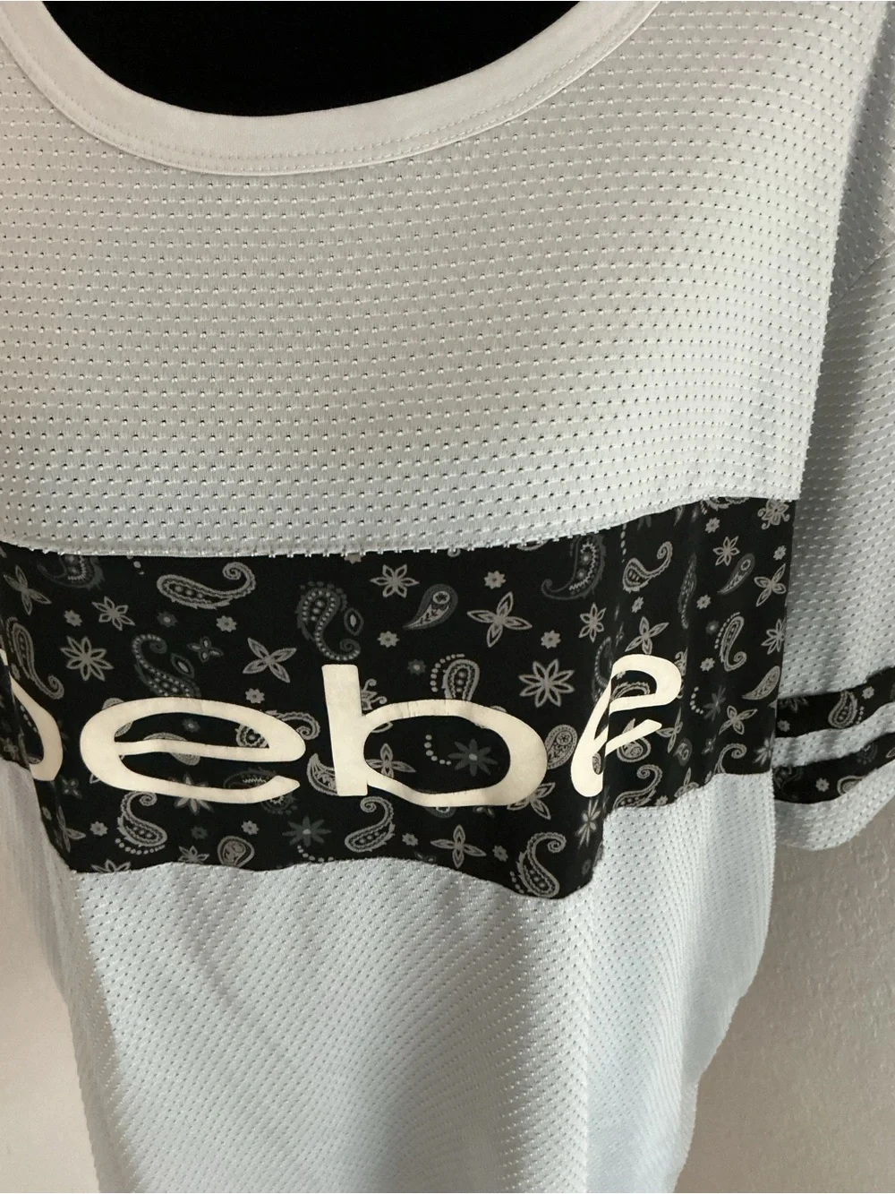 Bebe Sport 3X Gray Textured Logo Tee Oversized Athleisure Top Plus Size - Picture 6 of 12